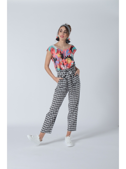 Pantalón alto lazada vichy Pantalón alto lazada vichy