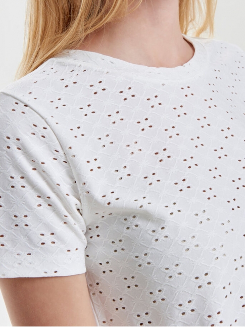 Camiseta calada Cathinka, blanca Camiseta calada Cathinka, blanca