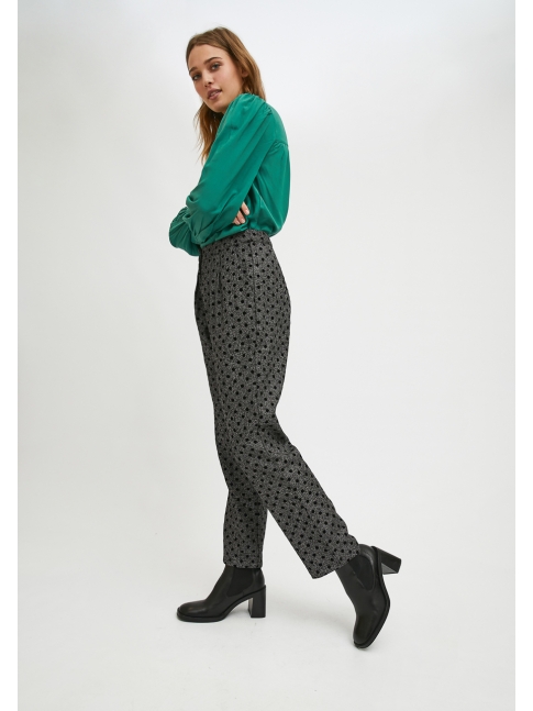 Pantalón recto estampado lunares Pantalón recto estampado lunares
