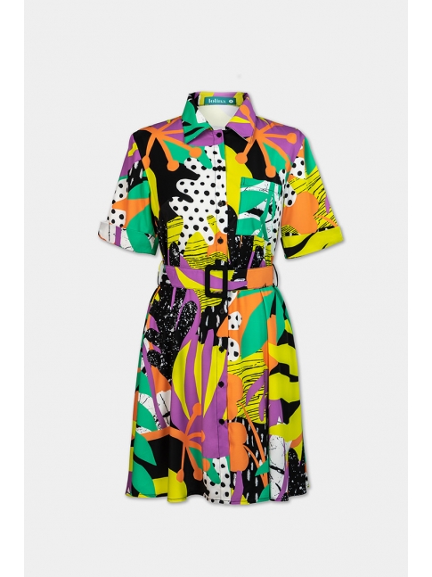 Vestido corto camisero Safari Vestido corto camisero Safari